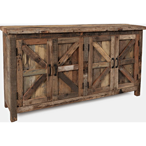 Eden Prairie 4 Door Accent Cabinet in Heavily Distressed Reclaimed Wood